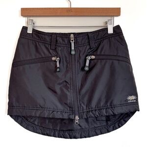 SKHOOP Black Micro-Mini Ski Winter Skirt 2-Way Zipper Pockets Size Small EUC!